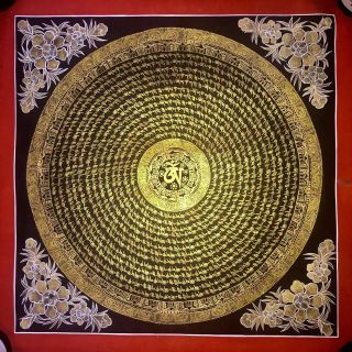 Rare Masterpiece Handpainted Tibetan Mantra Mandala Thangka Painting Chinese 00