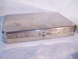 Vintage Metal Stainless Steel Large Pocket Tackle Box Lure Fishing Fly Fishing