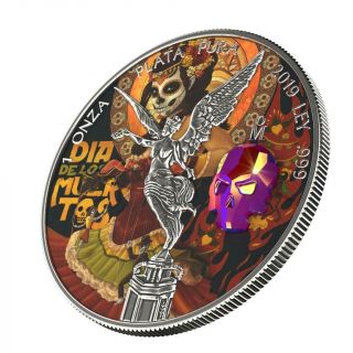 2019 Mexico 1 Onza Libertad Crystal Skull 4 Antique 1 Oz Silver Coin