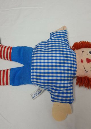 Vintage Raggedy Ann Andy doll Knickerbocker toys Blue Shirt 4