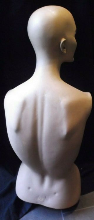 Vintage Female Body Torso & Head Dress Form Mannequin Signed LLR Nude Flesh Skin 3