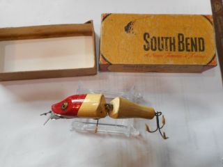 South Bend Pike - Oreno In Correct Box Vintage Wood Lure Red/white Intro Box?