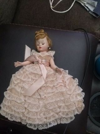 Approx 8 " Vintage Madame Alexander Rare Blonde Doll In Lace Dress