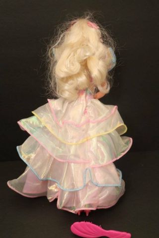Vintage 90 ' s Barbie Pretty Presents 14649 Iridescent Crinkle Ruffle Gown 4