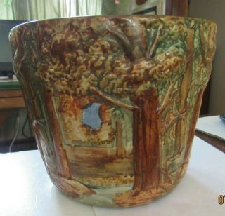 Antique Weller Pottery Forest Pattern 8 " Jardinere