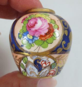 Antique C1906 Crown Staffordshire England Miniature 1.  5 " Vase Hand Painted