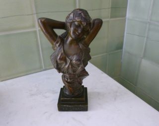 Art Nouveau Bronze Woman Statue - La Gitana