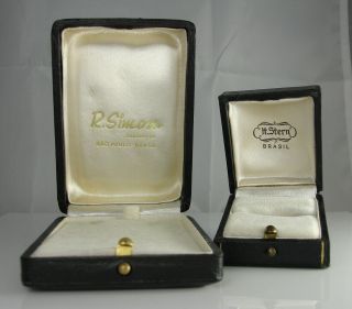 Antique Jewelry Store Display H.  Stern Ring Box And R.  Simon Necklace Box
