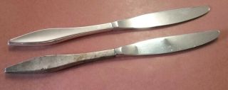2 Vintage Sterling Silver Handles Reed & Barton Butter Knives - Mirror Steel