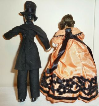 VINTAGE ABE LINCOLN & MARY TODD DOLLS - 6 - 7 