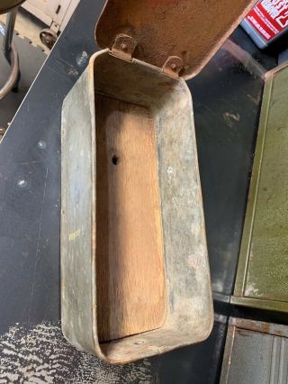 Vintage International Harvester IH CASE Tractor Metal Tool Box Toolbox Antique 4