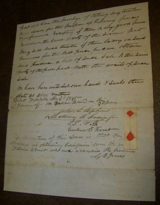 1845 ANTIQUE SCIO NY LAND INDENTURE DEED BILL OF LEGAL DOCUMENT ALLEGANY 4