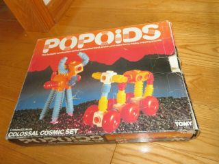 Vintage Popoids Colossal Cosmic Set Tomy 1983 Plastic Bendable Construction Toy