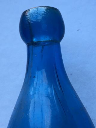Antique Dyottville Glass Brilliant Blue Bottle 5