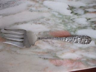 Antique Kirk Stieff Rare Early Sterling Repouse Meat Fork 7 1/2 "