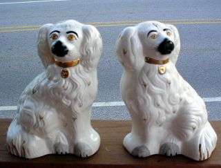 Pair Antique 7 3/4 " Beswick England 1378 - 5 Staffordshire Dogs Spaniels N/r