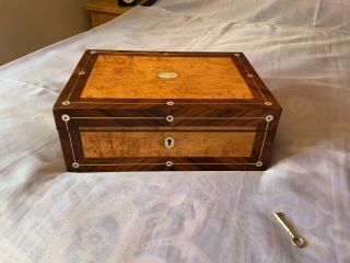 Ladies Victorian Writing Slope/ Box With Lock & Key