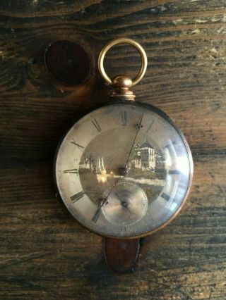Arnold Adams & Co Antique 13J Pocket Watch Engraved Scene 3