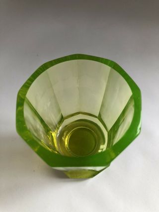 Antique Rare Moser Style Uranium/Vaseline Glass Cup.  Monogrammed 5
