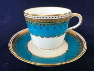 Good Antique Minton Bone China Hand Painted Cup And Saucer.  6.  C1860.