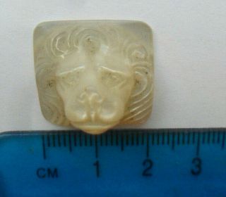 Antique Georgian Carved Mother Of Pearl Quality Lion Head Cameo Jewellery 5.  4gra