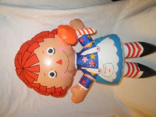 Vintage 1973 Bobbs Merrill Inflatable Blow Up 21 " Raggedy Ann Doll