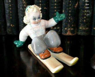 Antique Lenci Style Probably Tarcisio Tosin C1940s Italian Ceramic Figurine Boy