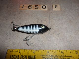 T1650 F Heddon baby zara spook black shore minnow FISHING LURE 3
