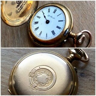 ✩ Antique Qte Boutte Advance Old Pocket Watch Gold Plated La Chaux - De - Fonds