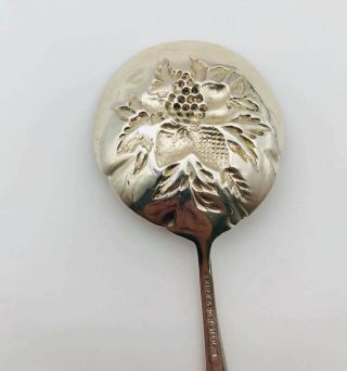 Antique S.  Kirk & Son Sterling Repousse Jam,  Jelly,  Berry Spoon - Estate - 5.  25in 3