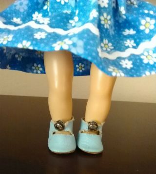 Vintage Vogue Ginny Doll Light Blue Oilcloth Shoes W/ Center Snap
