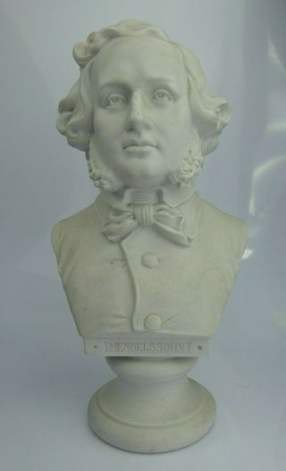 A Antique Parian Bust Of Mendelssohn Stamped 330 - Fine Quality Porcelain