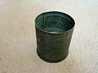 Punched Tin Candle Holder Lantern Style Apple Design Three Piece 2