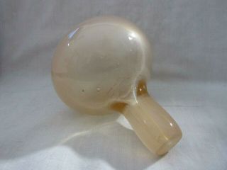 Lovely Vintage Frosted Pink 4 1/2 " Long Hand Blown Glass Darner With Air Bubbles