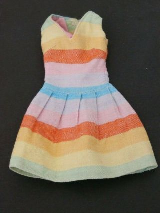 Vintage Barbie Fun N Games Striped Dress Rainbow 1619