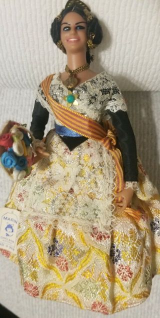 Vintage 9 " Marin Chiclana Espana Spanish Doll Figurine W/tag