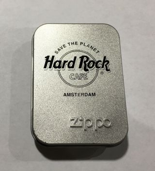 Zippo Hard Rock Cafe Amsterdam Advertising Lighter 1999 Date Code