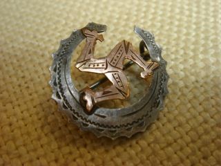 Antique Silver And Gold Sweetheart Brooch Isle Of Man