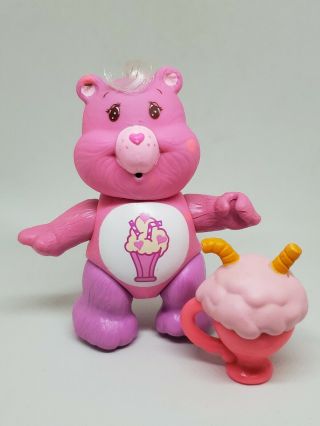 Vintage Care Bears Poseable Figure Share Bear With Shake Accessory 1983 Kenner