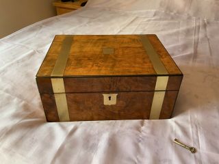 Victorian Writing Slope/ Box With Lock And Key
