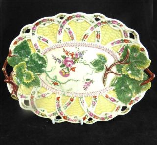 C1760 Antique Dr Wall Worcester Porcelain Leaf Serving Dish Plate