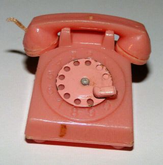 Vintage Barbie Doll Suburban Shopper Pink Phone Rare Metal Dial T.  M Version 1959