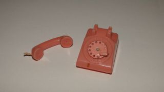 VINTAGE Barbie Doll Suburban Shopper Pink Phone Rare Metal Dial T.  M Version 1959 3