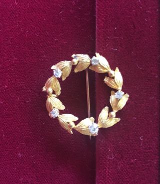 Antique Gold And Diamond Pin,  Brooch