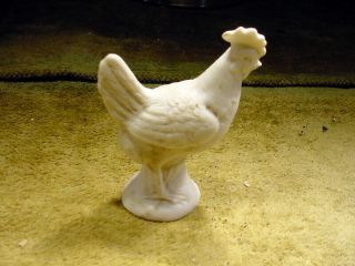 Excavated Vintage Unpainted Bisque Rooster For Doll House Age Feve 1890 A 12141