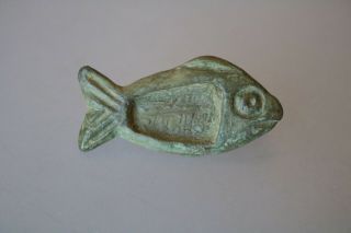 Ancient Interesting Roman Bronze Fibula Brooch Fish 1st - 4th Ad