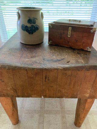 Antique Primitive Salt Glazed Stoneware " F.  A.  Plaisted & Co.  Maine " Crock