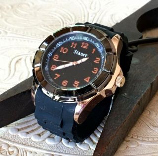 Stauer Black/rose Gold Tone Watch Model 23523 Battery