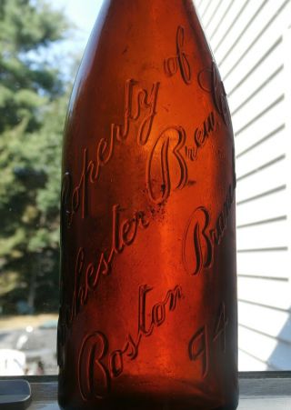 PROPERTY OF ROCHESTER BREW.  Co.  BOSTON BRANCH ' 94 - Antique Blob Top Beer Bottle 2