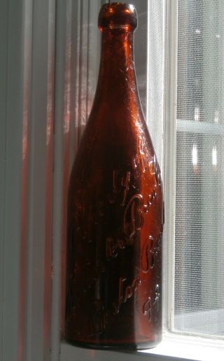 PROPERTY OF ROCHESTER BREW.  Co.  BOSTON BRANCH ' 94 - Antique Blob Top Beer Bottle 4